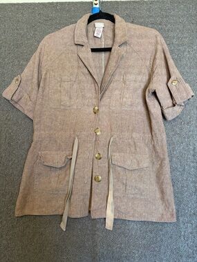 Covington Tan Utility Short Sleeve Button Jacket